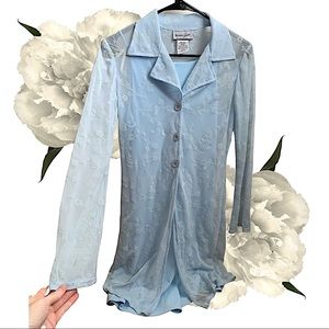 2 piece mesh top and mini dress set, small